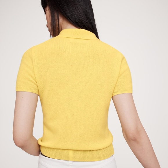 Banana Republic Lightweight Cashmere Short-Sleeve Sweater Polo - Picture 2 of 4